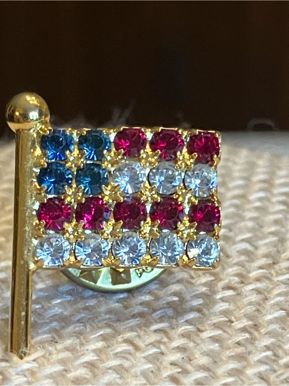 USA RHINESTONE TACK PIN